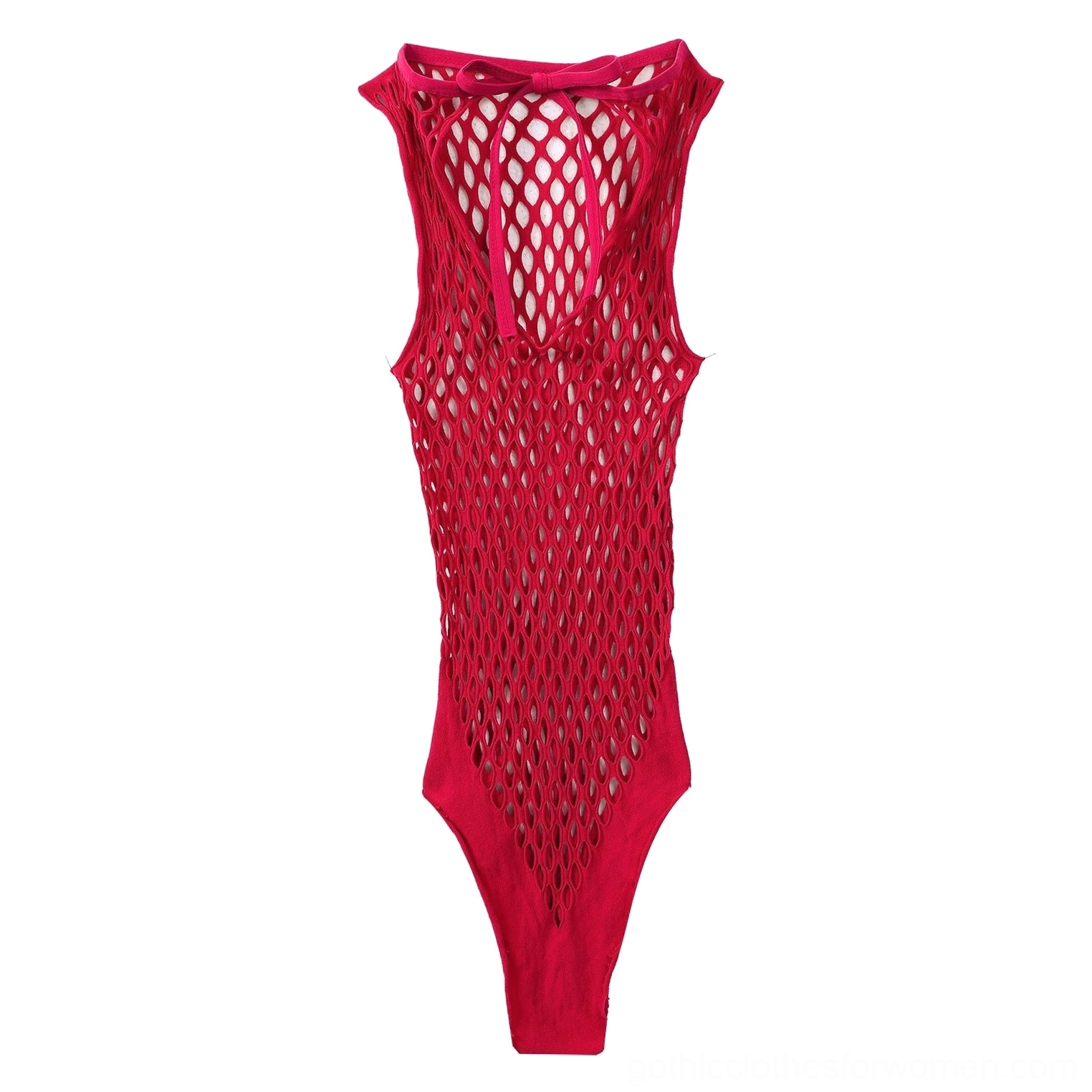 Mesh bodysuit shoulder seam detail sleeveless construction