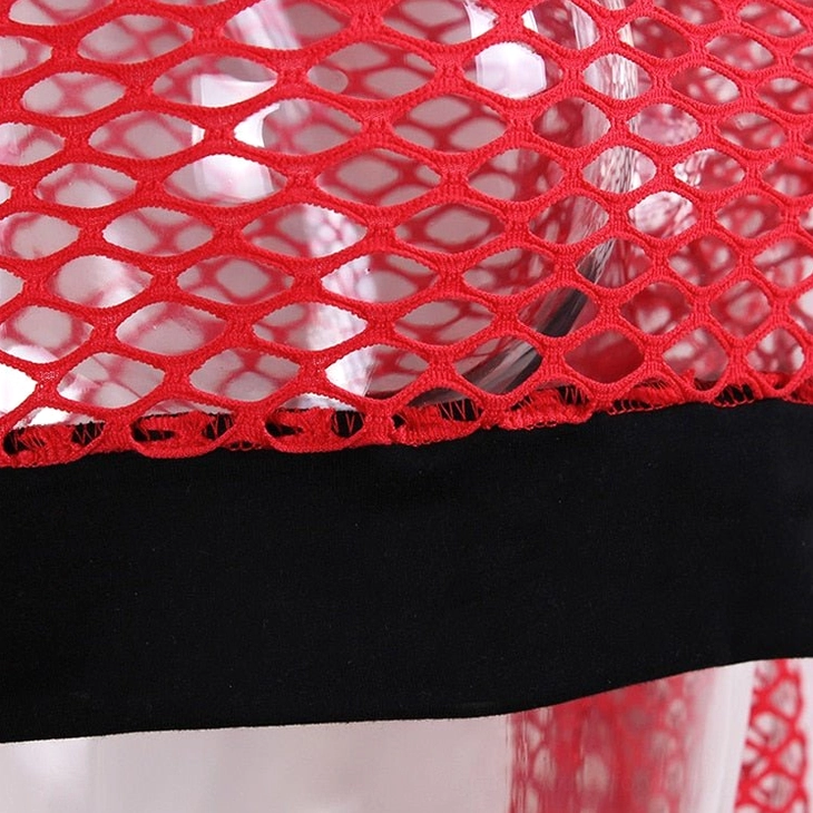 Mesh fishnet crop top collection showcase, all color options and styling variations