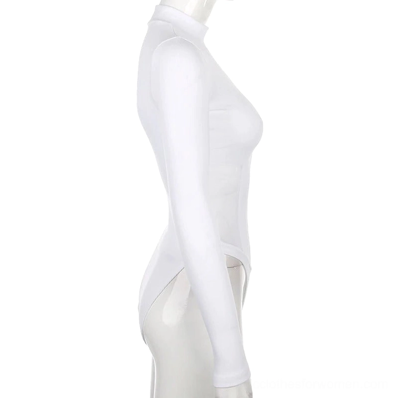 Mesh patchwork bodysuit demonstrating layering versatility - front mannequin view alternative fashion