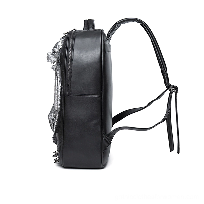 Mini Gothic Bat Backpack - Compact Alternative Style Shoulder Bag with Black 3D Bat Decoration and Studded Design