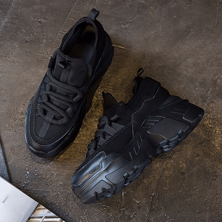 Platform sneaker styling detail showing how lace-up closure adjusts fit and comfort