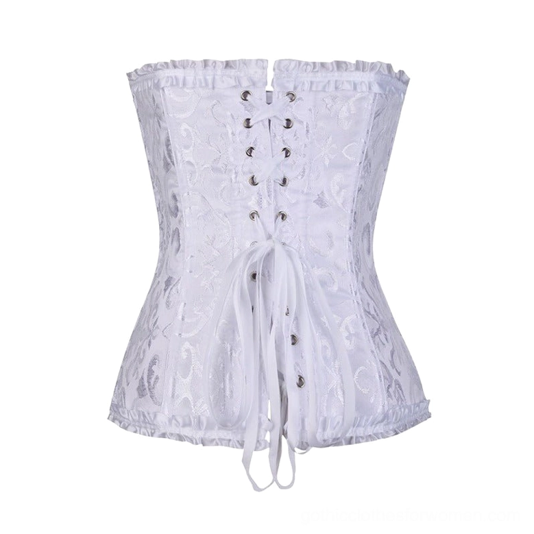 Plus size gothic corset XS to 6XL size range black floral