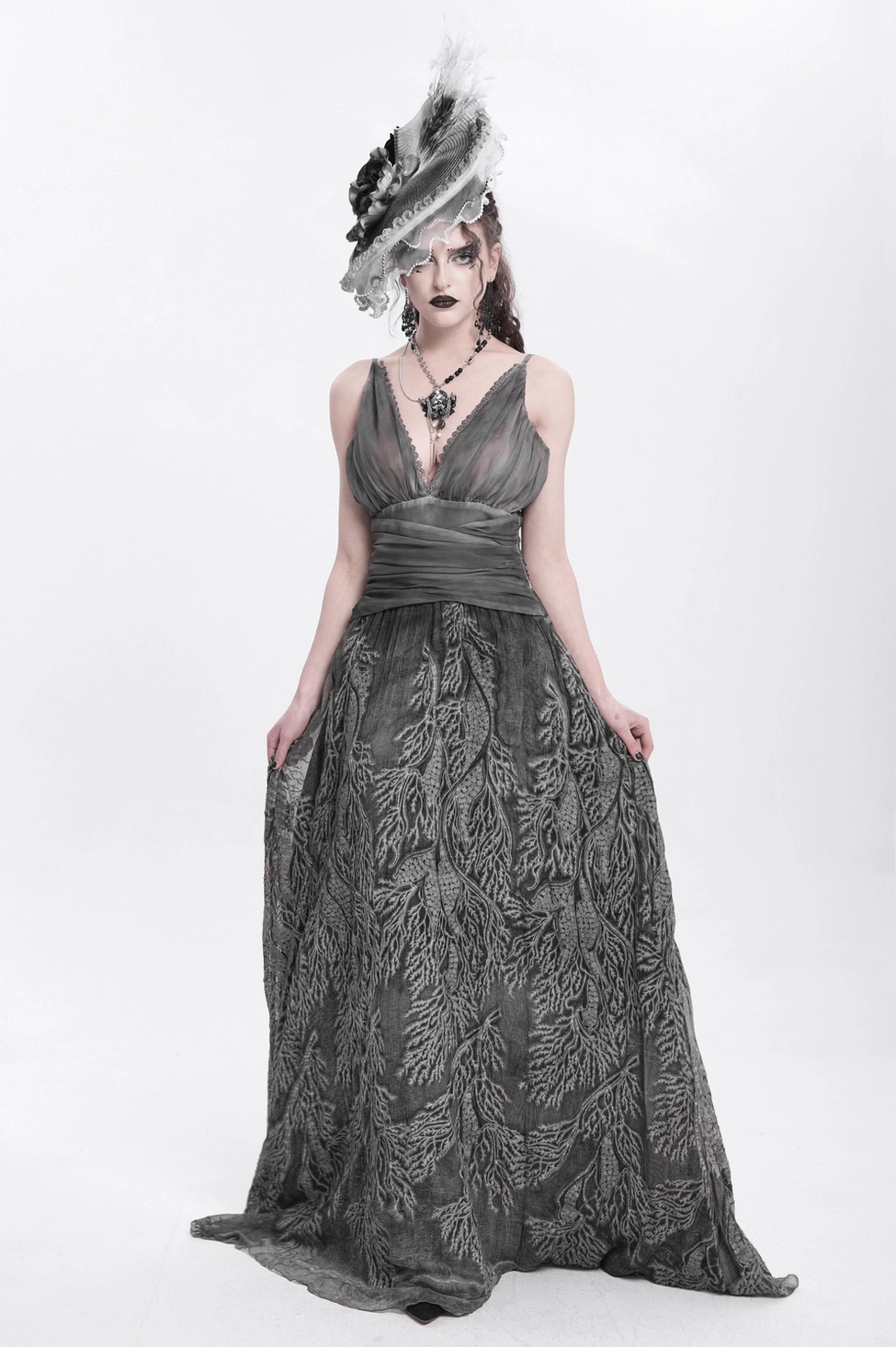Premium gothic fascinator hat with secure clip mechanism ensuring all-day comfort and style
