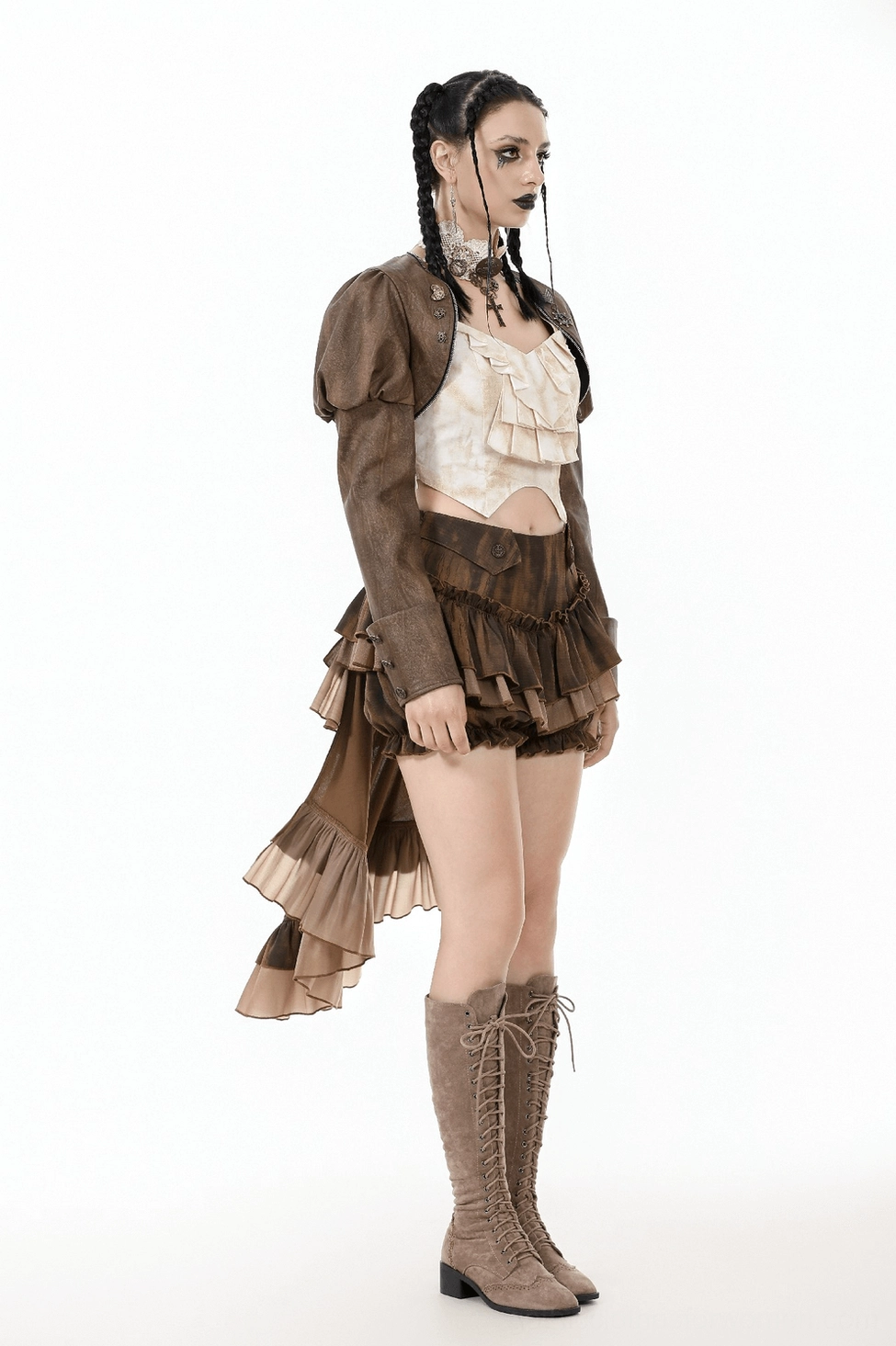 Steampunk bolero shrug versatile styling options for gothic evening wear and festival fashion combinations