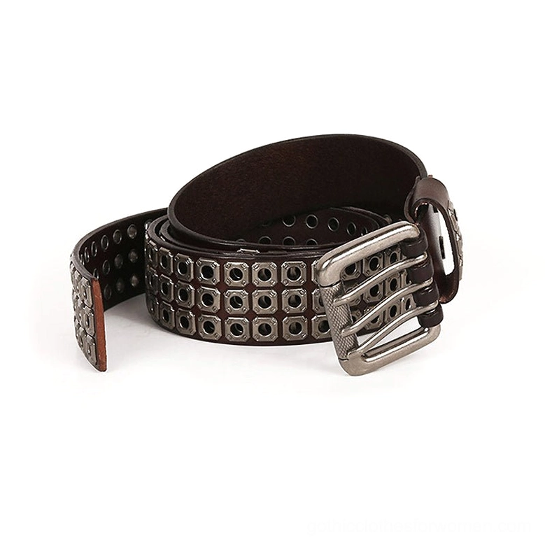 Premium studded gothic leather belt ideal for goth subculture, metal music culture, and alternative fashion statements