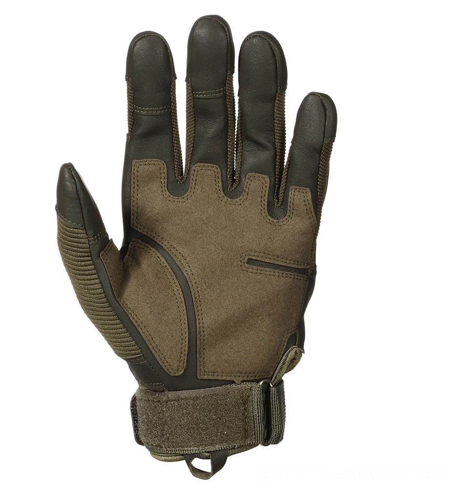 Tactical half-finger combat gloves with ventilation holes and gothic aesthetic design