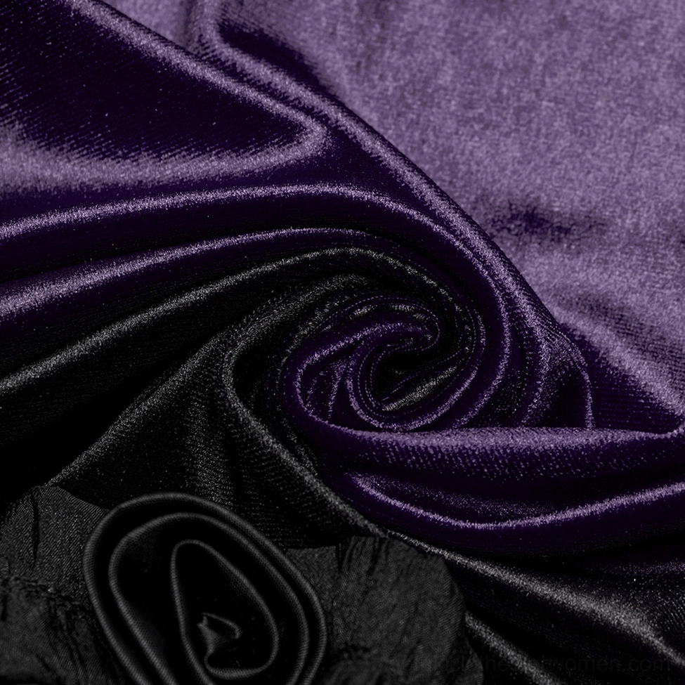 Shiny purple ombre velvet fabric texture with black fade - luxe gothic material detail