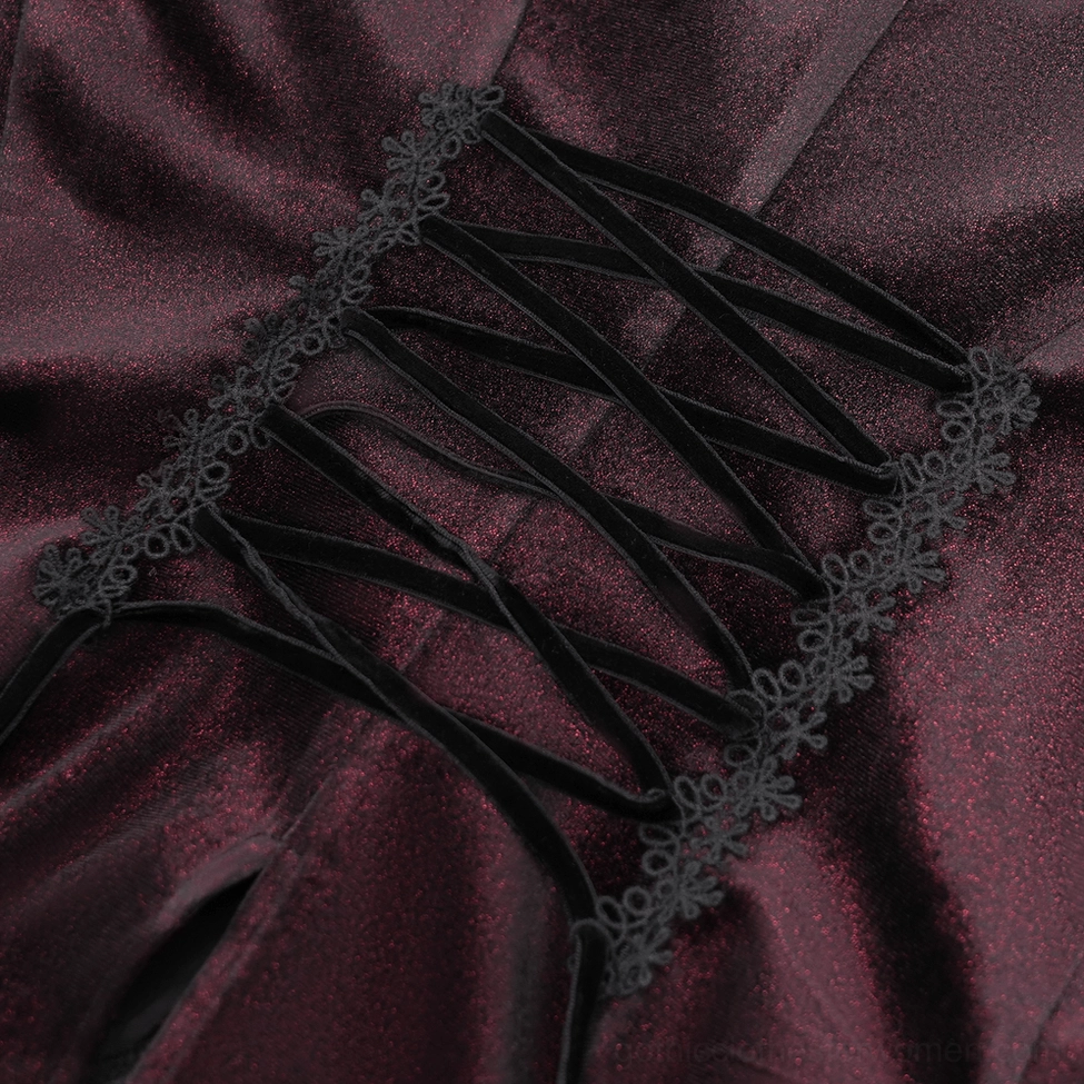Victorian gothic blouse back corset lacing system - adjustable fit with lace-up detailing