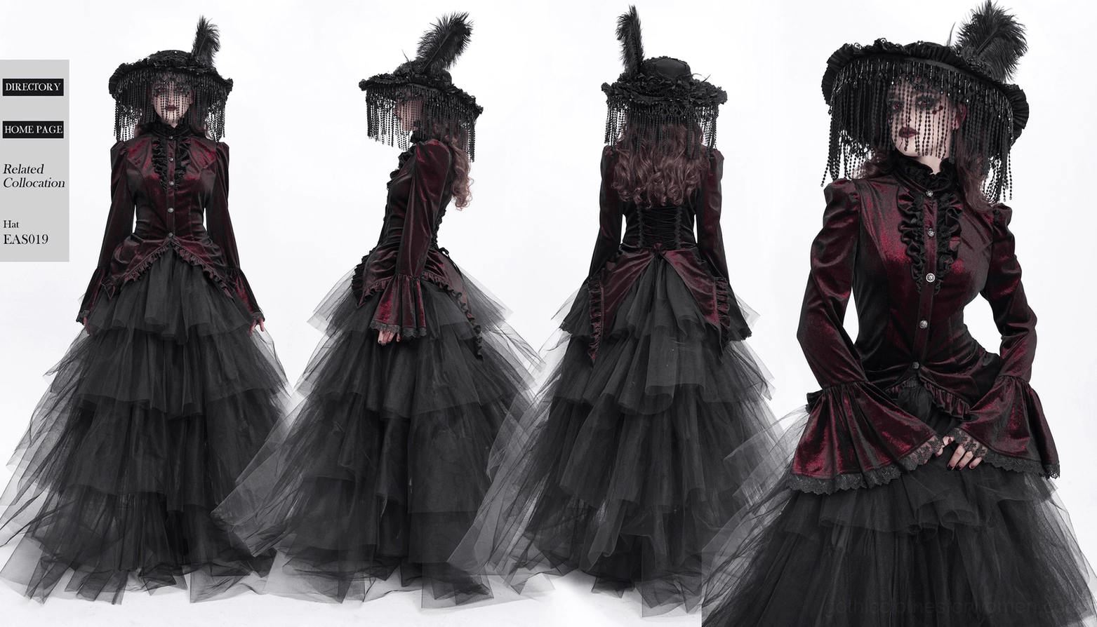 Victorian gothic velvet blouse alternative styling - paired with dark fashion accessories