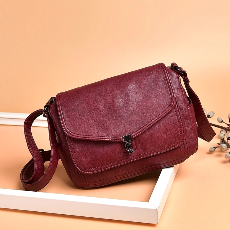 Vintage gothic shoulder bag, soft leather flap crossbody handbag styling