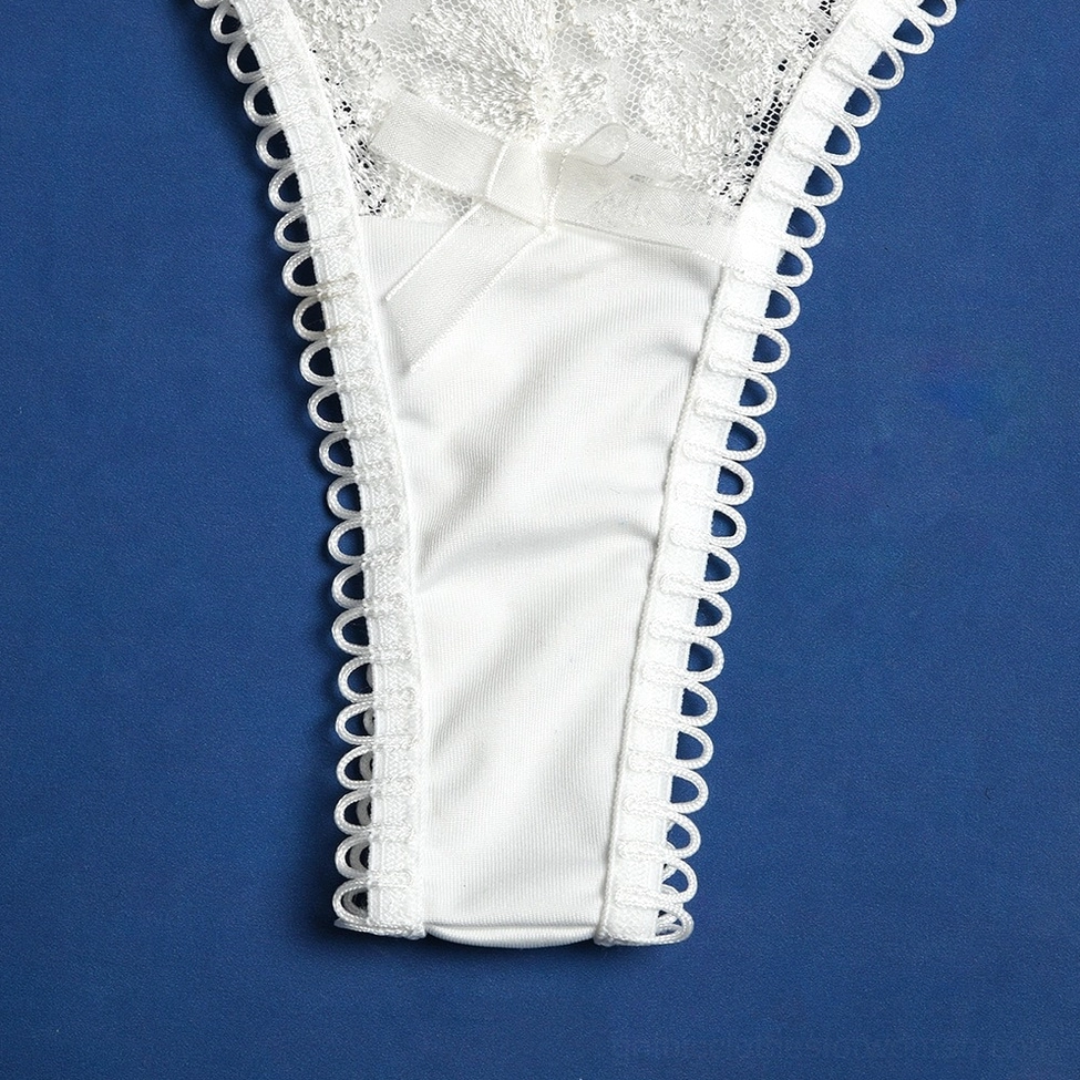 White gothic lace lingerie final showcase view displaying complete aesthetic and construction quality