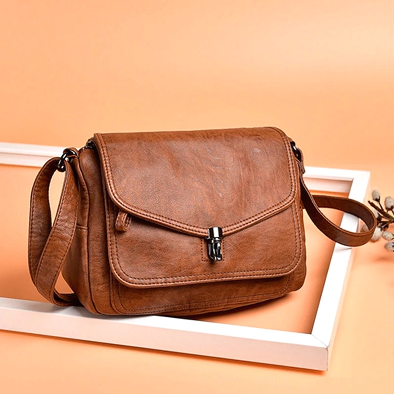 Witchy aesthetic gothic leather crossbody handbag, soft PU leather shoulder bag