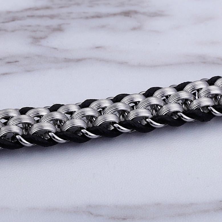 Wolf head bracelet size reference and fit guide showing comfortable wrist wear and clasp positioning
